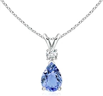 3,12 quilates Tanzanite auténtico y topacio blanco collar 925 Sterling Silver de 3 pedazos