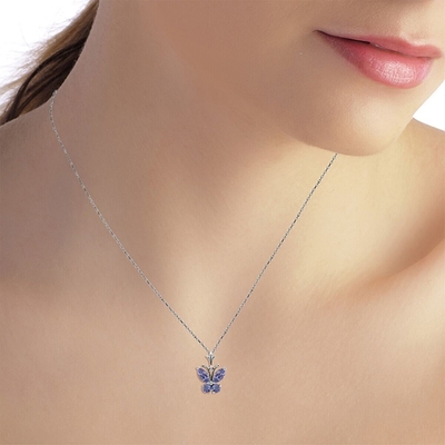 Collar natural pendiente de Angara Tanzanite del solitario para las muchachas 14K de las mujeres