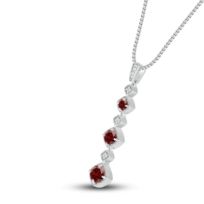 Garnet Necklace natural 1/20 diamante del ct TW con 925 Sterling Silver