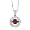 Zafiro Laboratorio-creado y Ruby Necklace Sterling Silver Laboratorio-creado