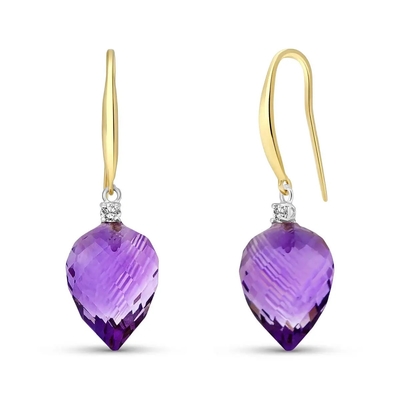 2,46 Ct. T.W. And 1/10 Ct. Pendientes de Leverback de la amatista de T.W. CZ en Sterling Silver