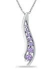 1/3 ct. t.w. Collar pendiente del viaje de la amatista 7-Stone en Sterling Silver