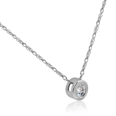 Collar pendiente imperial de 1/6Ct TDW CZ 10k Rose Gold Round Diamond Halo