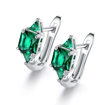 925 de plata elegantes Emerald Birthstone Necklace simulado Sterling Silver Heart Pendant Necklace