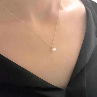 Collar pendiente de la perla de agua dulce en 925 Sterling Silver For Women