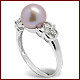Melinda un compromiso cultivado de agua dulce Ring For Women de la perla
