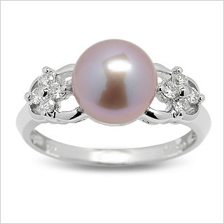 Melinda un compromiso cultivado de agua dulce Ring For Women de la perla