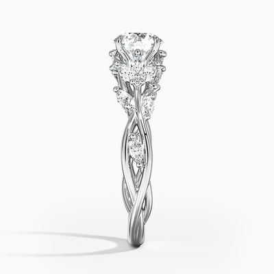 Sapphire Secret Garden CZ RingSet con zafiro redondo azul superior de 6m m