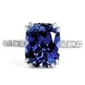 El laboratorio oval azul creó el zafiro y la Cinco-piedra Ring With Silver de la CZ