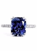 El amortiguador de Selena 4ct cortó a Sapphire Engagement Ring For Women azul