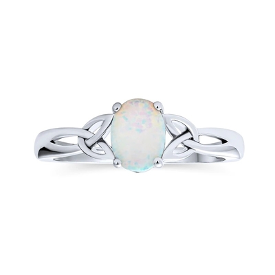 La CZ fina acentúa la eternidad apilable del 1/2 que el rosa azul oval creó a Opal Band Ring For Women