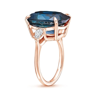 Topacio azul de Londres de la velada y compromiso Ring Jewelry Certificated del cóctel de la CZ