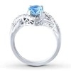 Las muchachas CZ acentúan a Topaz Ring With azul 925 Sterling Silver