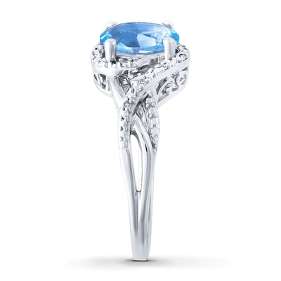 El laboratorio creó a Opal Ring White Topaz With azul 925 Sterling Silver