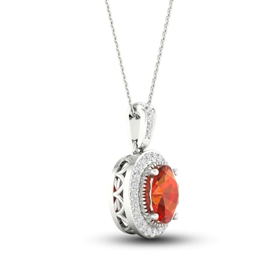 El laboratorio citrino natural creó el oro blanco blanco 18&quot; de Sapphire Necklace 10K