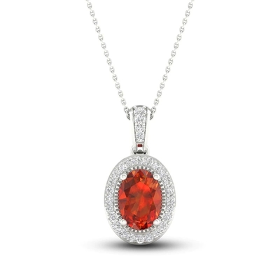 El laboratorio citrino natural creó el oro blanco blanco 18&quot; de Sapphire Necklace 10K