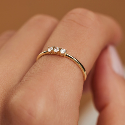Oro Ring With Zir Conia de Monte Napoleone Stella 9K
