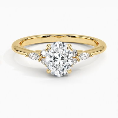 Joyería Diamond Engagement Ring For Girls del oro amarillo de 9 K