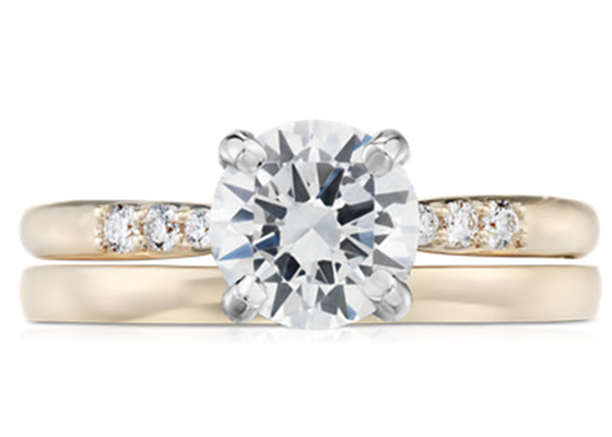 Joyería Diamond Engagement Ring For Girls del oro amarillo de 9 K