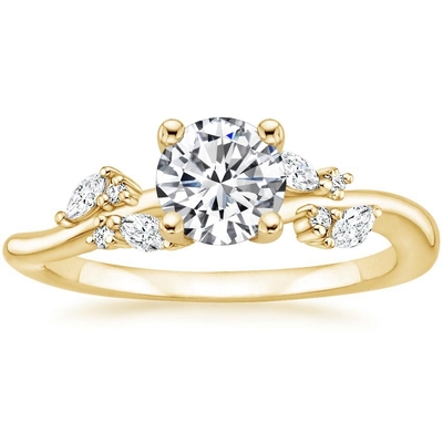 Oro amarillo Ring For Girls del diseño delicado de la joyería del oro amarillo de 9 K