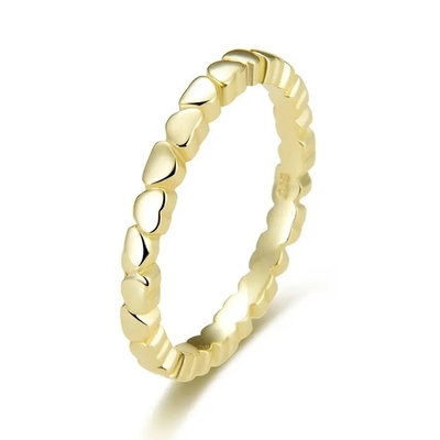 Oro amarillo Ring For Girls del diseño delicado de la joyería del oro amarillo de 9 K