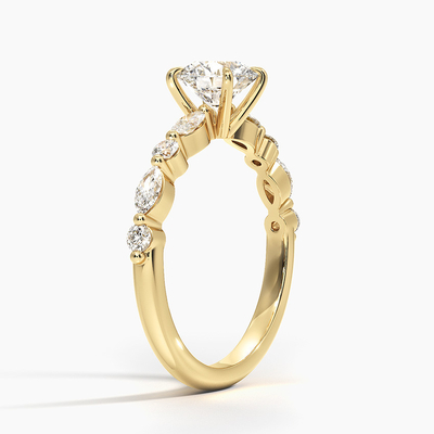 anillo inspirado copo de nieve de Diamond Jewelry Lady Women Engagement del laboratorio del oro 9K
