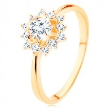 Willow Diamond Engagement Ring (1/8 Ct. TW.) Con el oro 9K