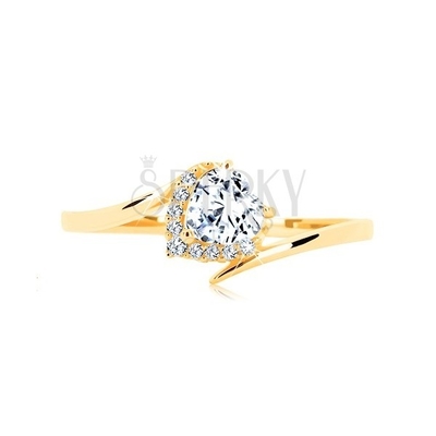 Willow Diamond Engagement Ring (1/8 Ct. TW.) Con el oro 9K
