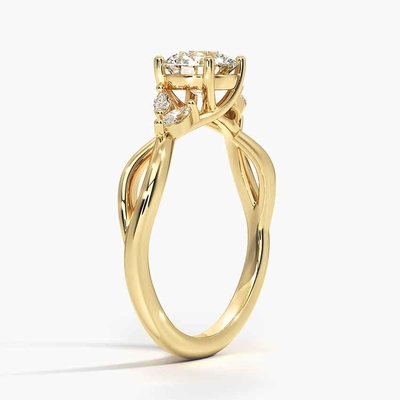 Willow Diamond Engagement Ring (1/8 Ct. TW.) Con el oro 9K