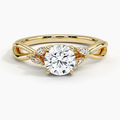 Willow Diamond Engagement Ring (1/8 Ct. TW.) Con el oro 9K