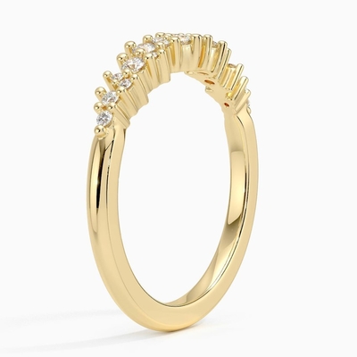 Aturdir el modelo de la alianza de boda única de los diamantes redondos compensados con el oro 9K