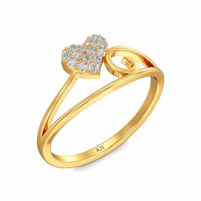 Anillo de oro amarillo de Joyalukkas 9K, corazón Diamond Engagement Ring de las muchachas