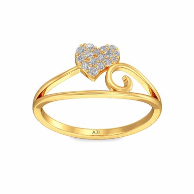 Anillo de oro amarillo de Joyalukkas 9K, corazón Diamond Engagement Ring de las muchachas