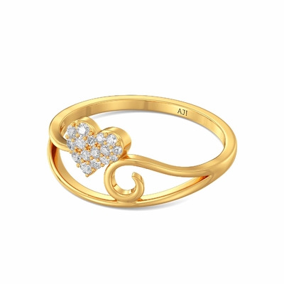 Anillo de oro amarillo de Joyalukkas 9K, corazón Diamond Engagement Ring de las muchachas