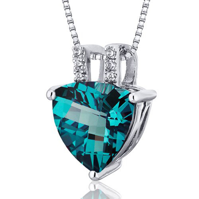 El laboratorio del collar de las mujeres de Sterling Silver Jewelry Fashion CZ de la venta al por mayor 925 creó el colgante de piedra del Alexandrite