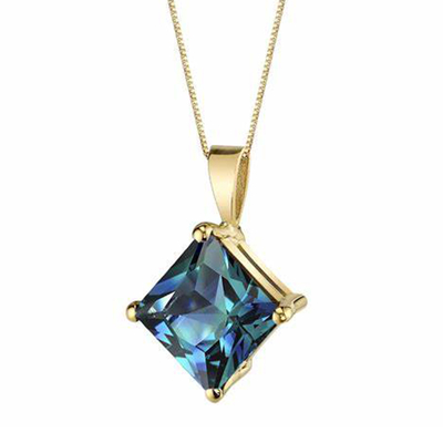 El laboratorio del collar de las mujeres de Sterling Silver Jewelry Fashion CZ de la venta al por mayor 925 creó el colgante de piedra del Alexandrite