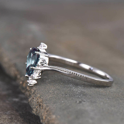 Joyería de piedra del Alexandrite sintético, 925 anillos de Sterling Silver Lab Created Alexandrite