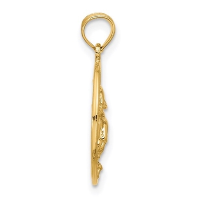 joyería fina de la vida marina pendiente de los pescados del collar del encanto del delfín del oro amarillo 10k para los regalos de las mujeres para ella