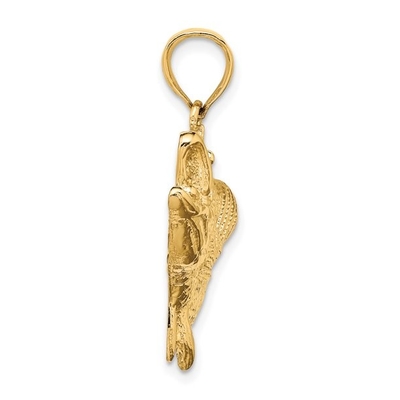 joyería fina de la vida marina pendiente de los pescados del collar del encanto del delfín del oro amarillo 10k para los regalos de las mujeres para ella