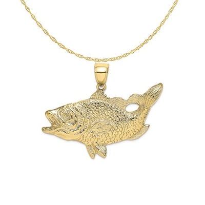 joyería fina de la vida marina pendiente de los pescados del collar del encanto del delfín del oro amarillo 10k para los regalos de las mujeres para ella