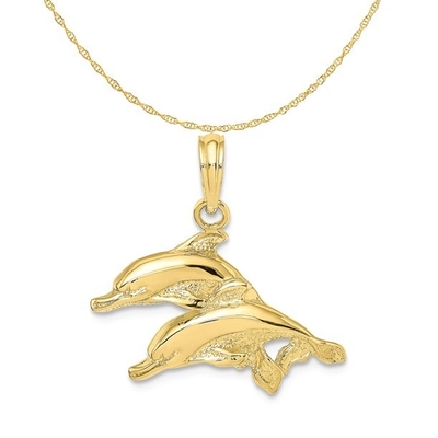 Quilate en collar ligero abierto de la cadena de la cuerda del oro amarillo de Bass Fish Pendant Charm With 14K de la boca del oro amarillo de los quilates 10K