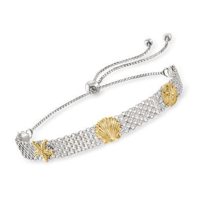 Encantos de la joyería del acento del dólar de arena de DIY con la vida marina, 2Pc, final del oro