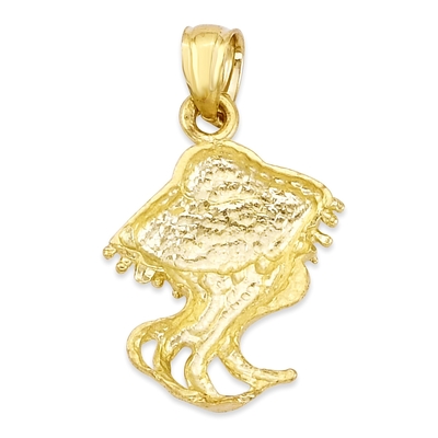 colgante de las medusas del oro 14k para el collar, joyería animal del alcohol, regalos de la vida marina para ella con la cadena de 20 pulgadas