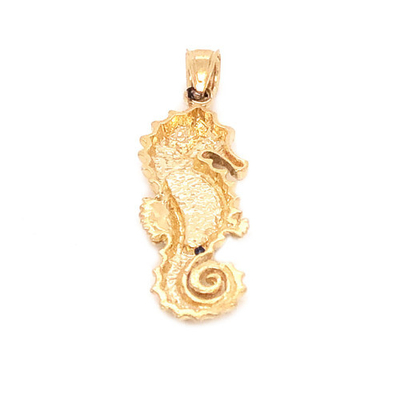 Seahorse de la CZ de la circona cúbica de 925 Sterling Silver Gold Plated Enameled vida marina pendiente del encanto del collar de la cadena de 18 pulgadas