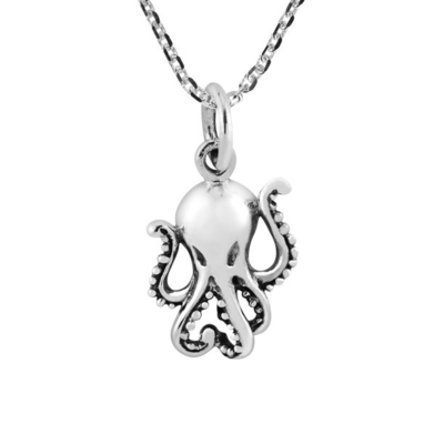 Joyería maravillosa de la vida de Sterling Silver Pendant Necklace Sea del pulpo del mar para los amantes del océano