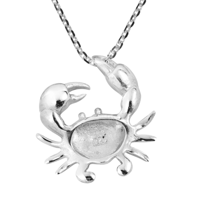925 pescados blancos azules del esmalte de Sterling Silver 3D encantan el collar pendiente