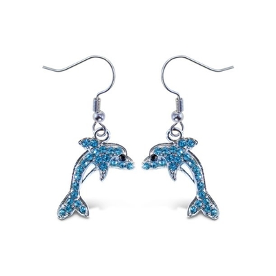 los aros del oído de los pendientes del aro del delfín del oro amarillo 14k fijaron la joyería fina de la vida marina animal para los regalos de las mujeres para ella