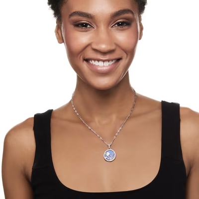 Colgante de cristal de las estrellas de mar de Murano del italiano en el oro 18kt sobre Sterling