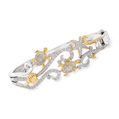 Oro de Ross Simons Sea Life Bracelet With 18kt sobre Sterling Silver