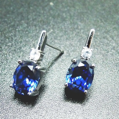Piedra cúbica Ring Earrings Pure 925 Sterling Silver Fashion Jewelry Set del Zircon de los rubíes sintéticos verdes
